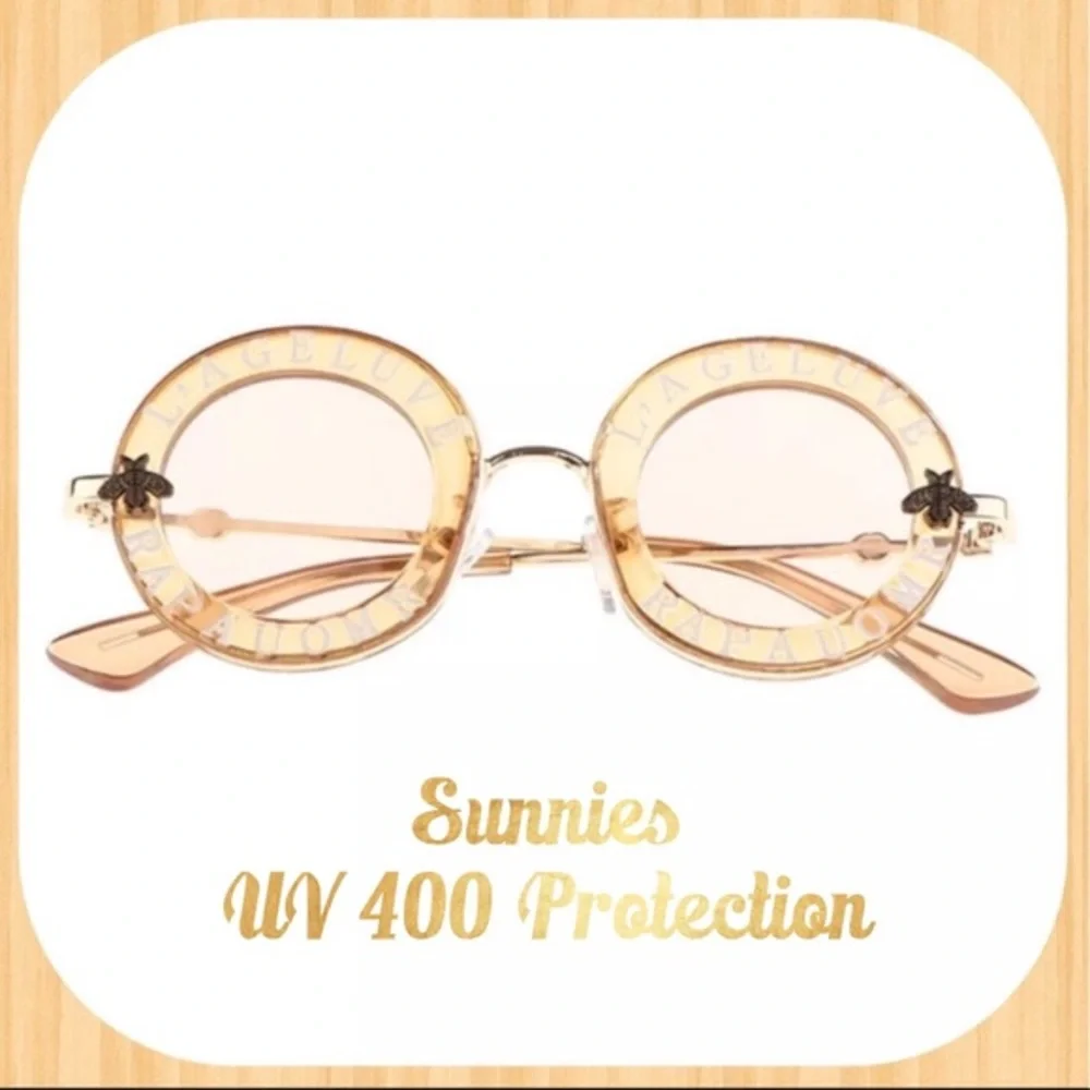 FUN FASHION SUNNIES SMALL FRAME, KIDS OR‎ PET SIZE CHAMPAGNE COLOR-NEW
